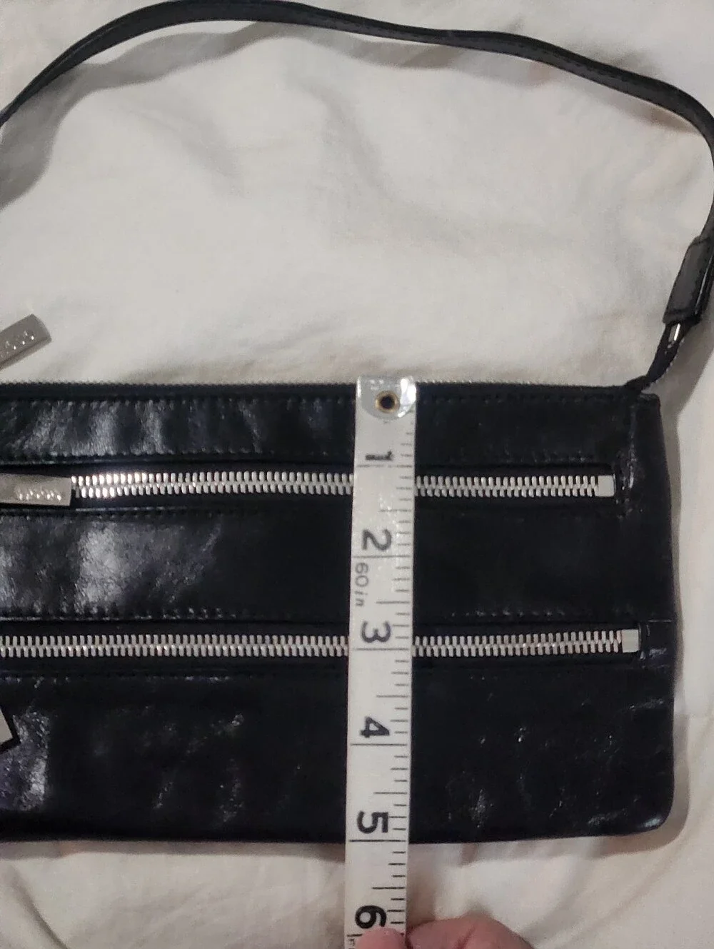 Hobo Handbag Wristlet Purse Black leather